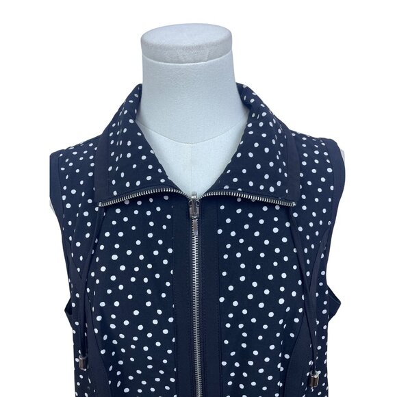 Chico’s Black & White Polka Dot Women’s Sleeveless Zip-Up Vest Size 1 - Picture 5 of 10